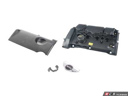 ES#5340872 - 11127646552KKT1 - Valve Cover With PCV Deluxe Kit  - Keep your MINI engine looking new with this cylinder head cover.  Comes with bolts, gasket, locking bow, and front cover with MINI logo emblem. - Assembled By ECS - MINI