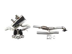 ES#3187697 - ssxvw140tbKT - MK6 Golf R 2.75" Turbo Back Exhaust System - Non-Resonated - Get that Exhaust tone you've been looking for! Features 2.75" cat-back construction with 4" Black Velvet "GT100" style tips, and a 3" downpipe with a high-flow cat - Milltek Sport - Volkswagen