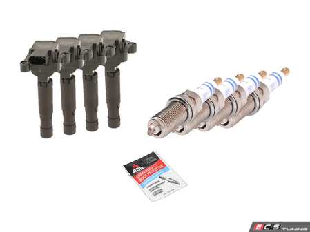 ES#3697663 - 0001502980KT3 - 2003-2005 C230 Ignition Service Kit - Includes four World Source One coil packs and four NGK spark plugs - Assembled By ECS - Mercedes Benz