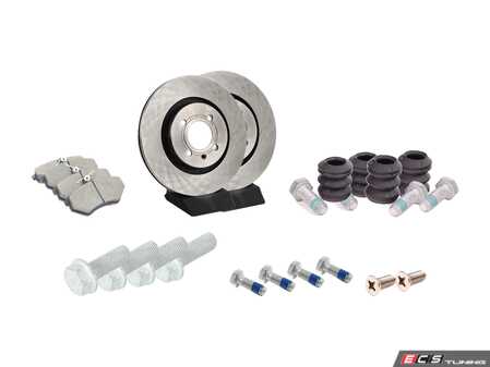 ES#3522089 - 535615301KT4 -  Front Brake Service Kit  - Featuring ECS V5 coated rotors and Brembo pads - Assembled By ECS - Volkswagen