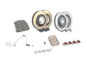 ES#4820208 - 4m0615301as1KT - Front And Rear Brake Service Kit  - Featuring genuine OEM rotors and brake pads - Includes stainless set screws and silicone brake lubricant - Genuine Volkswagen Audi - Audi
