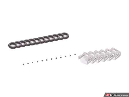 ES#2966314 - 035906149A8KT - Fuel Injector Installation Kit - A complete set of o-rings and clips for installing new injectors - Assembled By ECS - Volkswagen