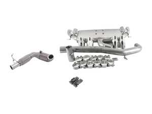 ES#2918085 - SSXAU542KT1 - Turbo-Back Exhaust System - Non-Resonated - Race Version - 3" Large bore downpipe with Hi-Flow Sports cat and 3" stainless steel cat-back with quad 100mm Polished tips & valve delete module set - Milltek Sport - Audi