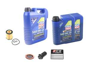 ES#4642854 - 2701800109KT8 - Liqui Moly Synthoil Oil Service Kit (0w-40) - With ECS Magnetic Drain Plug - Includes Hengst filter and Liqui Moly Synthoil Energy 229.5 Spec oil - Assembled By ECS - Mercedes Benz