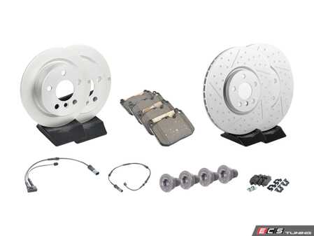 ES#4067085 - 34106864133KT1 - Front & Rear Brake Service Kit - JCW Dimpled Front Rotors - All you need to replace your brake pads and rotors - Genuine MINI - MINI