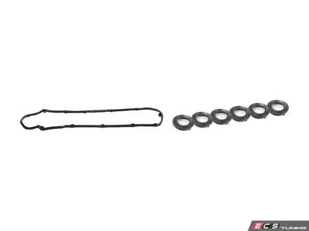 ES#3648563 - 95510448300KT - 2004-2006 V6 Cayenne Valve Cover Gasket Kit - Includes Genuine Porsche Valve Cover and Six Spark Plug Seals - Genuine Porsche - Porsche