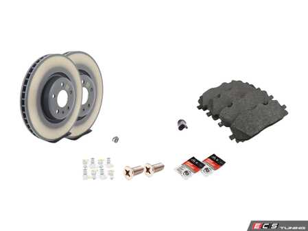 ES#4056871 - 4m0615301anKT1 - Front Brake Service Kit - Featuring genuine rotors and brake pads - Includes stainless set screw, brake wear sensor, and silicone brake lubricant - Genuine Volkswagen Audi - Audi