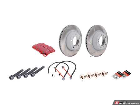 ES#2598620 - 99635240502RPKT2 - Performance Rear Brake Service Kit - Featuring Sebro slotted rotors and EBC RedStuff brake pads - Assembled By ECS - Porsche