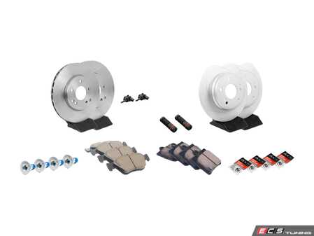 ES#2770985 - 004420022067KT10 - Front & Rear Brake Service Kit - Featuring ATE Rotors And Akebono-Euro Pads - Assembled By ECS - Mercedes Benz
