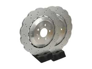 ES#4833950 - 4G8615601EKT1 - Rear Brake Rotors - Pair (356x22) - Restore stopping power with scalloped style rotors - SHW Performance - Audi