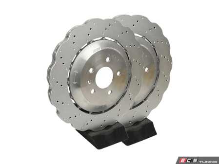 ES#4833950 - 4G8615601EKT1 - Rear Brake Rotors - Pair (356x22) - Restore stopping power with scalloped style rotors - SHW Performance - Audi