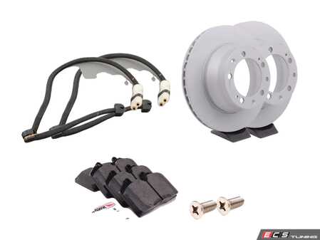 ES#2618910 - 95135204102RPKT - Performance Rear Brake Service Kit - Featuring Zimmerman Z-Coated rotors and Hawk HPS brake pads - Assembled By ECS - Porsche