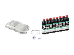 ES#4365315 - 24118612901P1KT - Automatic Transmission Service Kit w/ PPE Aluminum Pan - Raw Finish - Includes PPE's Heavy Duty ZF 8HP Transmission oil pan and all the necessary components for a complete transmission service, featuring Liqui Moly fluid! - Assembled By ECS - BMW
