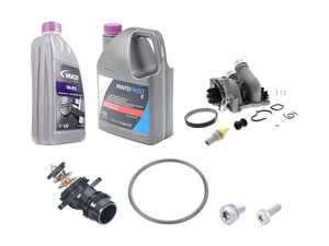 ES#4820361 - 06H121026DSKITKT - Upgraded Water Pump And Thermostat Kit - Includes Vacio upgraded Aluminum Water Pump, Bremmen Thermostat and housing, and Vacio Coolant. - Assembled By ECS - Audi