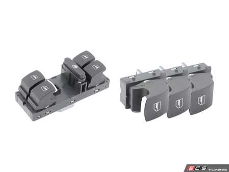 ES#2952417 - 1K4959857BREKT -  Window Switch Kit - Chrome - Set of window switches for all four doors - Assembled By ECS - Volkswagen