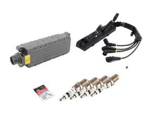 ES#4819344 - 12131247281eKT - Ignition Service Kit - Includes new spark plugs, spark plug wires and boots, and a coil pack - Assembled By ECS - BMW