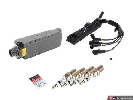 ES#4819344 - 12131247281eKT - Ignition Service Kit - Includes new spark plugs, spark plug wires and boots, and a coil pack - Assembled By ECS - BMW