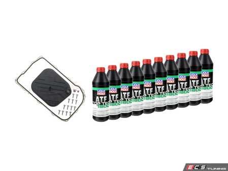 ES#4820874 - F9XM8ATSKT3 - Automatic Transmission Service Kit - GA8HP76X - Includes all the necessary components for a complete transmission service - Featuring a new Hengst filter, Liqui-Moly Top Tec 1800 ATF, a pan gasket, pan installation hardware, and fill & drain plugs - Assembled By ECS - BMW