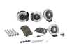 ES#2722880 - 000036ECS01AKT1 - Performance Front And Rear Brake Service Kit - Featuring front and rear ECS 2-piece semi-floating cross drilled and slotted rotors, and ECS EP24 Enthusiast Performance brake pads - Assembled By ECS - Volkswagen