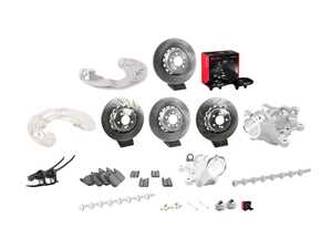 ES#4829990 - E9XM3F8XBBKBKT1 - F8X Front & Rear Big Brake Conversion Kit - Genuine BMW Rotors - Retrofit your E9X M3 brakes with the F80 brakes for increased stopping power and performance - this kit features Brembo X-Style calipers, Genuine BMW 2-Piece Rotors, Hawk HPS 5.0 Pads, and all the items needed to complete the brake retrofit - Assembled By ECS - BMW