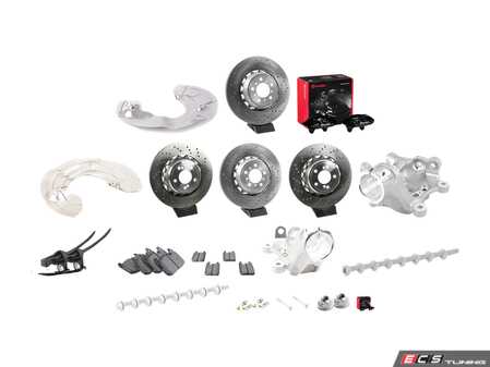 ES#4829990 - E9XM3F8XBBKBKT1 - F8X Front & Rear Big Brake Conversion Kit - Genuine BMW Rotors - Retrofit your E9X M3 brakes with the F80 brakes for increased stopping power and performance - this kit features Brembo X-Style calipers, Genuine BMW 2-Piece Rotors, Hawk HPS 5.0 Pads, and all the items needed to complete the brake retrofit - Assembled By ECS - BMW