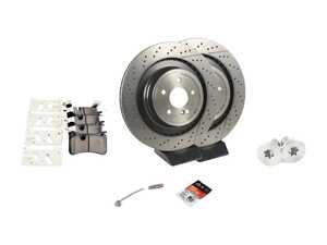 ES#4643579 - 2124230412KT12 - Rear Brake Service Kit - Featuring Brembo rotors, and Brembo Ceramic pads - Assembled By ECS - Mercedes Benz
