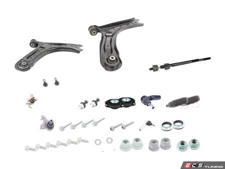 ES#2992226 - 1K01991SKT1 - Front Suspension Refresh Kit - Stage 3 - Includes inner and outer tie rods, strut mounts, strut bearings, ball joints, sway bar links, front control arms, and related hardware - Assembled By ECS - Volkswagen