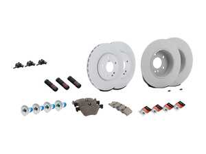 ES#2772062 - 0044200320KT4 - Front & Rear Brake Service Kit - Featuring Genuine Mercedes-Benz Rotors And Pads - Genuine Mercedes Benz - Mercedes Benz