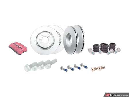 ES#3522091 - 535615301KT5 -  Front Brake Service Kit  - Featuring EBC Ultimax pads and Meyle rotors - Assembled By ECS - Volkswagen