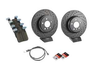 ES#4775928 - 34206894382pKT - Performance Rear Brake Service Kit - Featuring ECS V5 brake rotors & ECS EP24 "Enthusiast Performance" brake pads. - Assembled By ECS - BMW