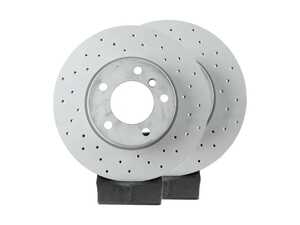 ES#4626828 - 34116854998cdKT - Front Cross Drilled Brake Rotors - Pair (300x24) - Zimmermann X-Drilled Sport Coated Rotors - Zimmermann - BMW