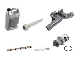 ES#4818723 - 115103933384KT - Water Pump & Thermostat Replacement Kit - Featuring an upgraded metal impeller water pump and OE thermostat with gasket! - Assembled By ECS - BMW