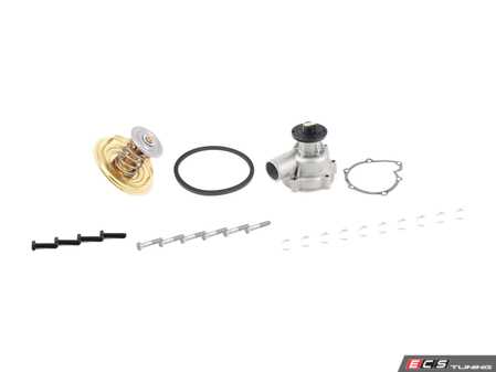ES#4818372 - 11531251041KT - Water Pump & Thermostat Replacement Kit - Includes OE Hepu water pump, Genuine BMW thermostat, and all associated installation hardware! - Assembled By ECS - BMW