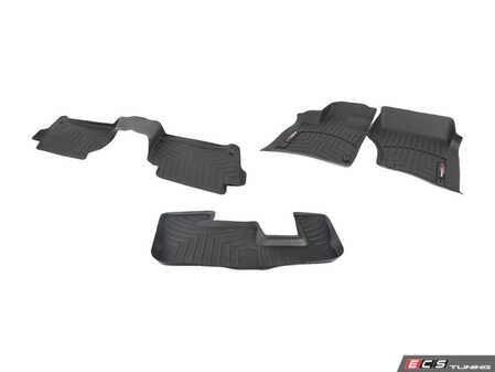 ES#2986471 - 44151-1-2-3KT - Front, 2nd & 3rd Row FloorLiner DigitalFit - Black - Laser measured for perfect fitment and ultimate protection against moisture and debris - WeatherTech - Audi