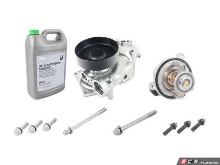 ES#4818693 - 11518074234KT - Water Pump & Thermostat Kit - Featuring a Genuine BMW water pump and Hamburg-Technic thermostat! - Assembled By ECS - BMW