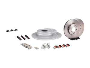 ES#4643573 - 1244212412KT5 - Front & Rear Brake Service Kit - Featuring Zimmerman rotors, and Akebono Euro Ceramic pads - Assembled By ECS - Mercedes Benz