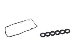 ES#3651350 - 95510448300KT2 - 2004-2006 V6 Cayenne Valve Cover Gasket Kit - Includes Hamburg Technic Valve Cover and Six Spark Plug Seals - Assembled By ECS - Porsche
