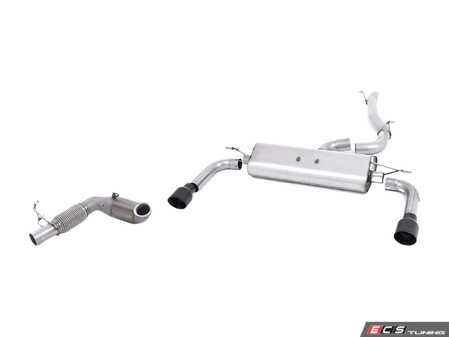 ES#2918048 - SSXAU3811KT - Turboback Exhaust System - Non-Resonated - 3" Large bore downpipe with Hi-Flow Sports cat and 3" stainless steel cat-back with dual 100mm black Cerakote tips - Milltek Sport - Audi