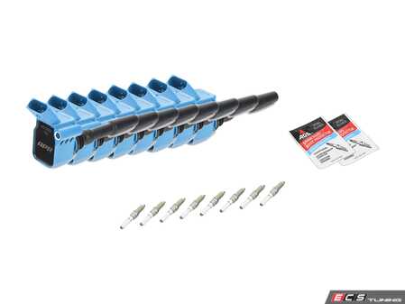 ES#4475627 - 0P29056014KT - Performance Ignition Service Kit - Includes Eight Blue APR coil packs and OEM spark plugs to service your ignition system - Assembled By ECS - Audi