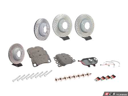 ES#2598574 - 99735140101OEKT - Front & Rear Brake Service Kit - Featuring genuine Porsche front rotors, Sebro rear rotors, and Textar brake pads - Assembled By ECS - Porsche