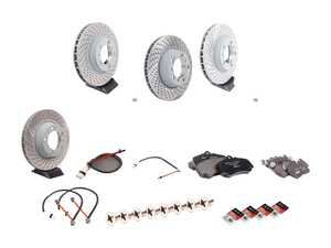 ES#2598357 - 99635140904OEKT - Front & Rear Brake Service Kit - Featuring Sebro rotors and Textar brake pads - Assembled By ECS - Porsche