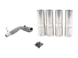 ES#2918084 - SSXAU541KT1 - Turbo-Back Exhaust System - Non-Resonated - Race Version - 3" Large bore downpipe with Hi-Flow Sports cat and 3" stainless steel cat-back with quad 100mm black Cerakote tips & valve delete module set - Milltek Sport - Audi