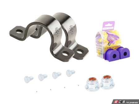 ES#2765836 - 1J0511409HKT2 -  Rear Sway Bar Installation Kit - A complete hardware and polyurethane bushing kit for your rear sway bar - Assembled By ECS - Volkswagen