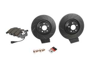 ES#2631407 - 4F0615301GKT10 - Performance Front Brake Service Kit - Featuring ECS V5 Drilled & Slotted rotors and ECS EP24 "Enthusiast Performance" brake pads. - Assembled By ECS - Audi