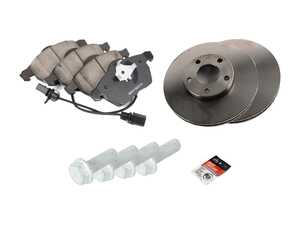 ES#1899324 - 8e0698009 - Front Brake Service Kit - Includes Zimmerman Rotors & ECS DD23 ceramic pads. - Assembled By ECS - Volkswagen