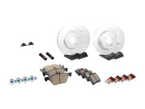 ES#2771570 - 210421251264KT19 - Front & Rear Brake Service Kit - Featuring ATE Rotors And Akebono-Euro Pads - Assembled By ECS - Mercedes Benz
