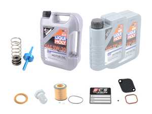 ES#4765756 - 090766ECS09KT - High-Performance Oil Thermostat Service Kit - Includes low-temperature oil thermostat, anodized aluminum cover, and Liqui Moly Special-Tec LL oil service kit! - Assembled By ECS - BMW