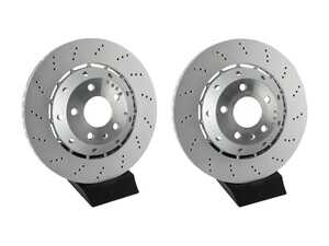 ES#4148380 - 8E0615601ABKT3 - Rear Cross Drilled Brake Rotors - Pair (324x22) - Restore the stopping power in your vehicle. - VNE - Audi