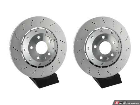 ES#4148380 - 8E0615601ABKT3 - Rear Cross Drilled Brake Rotors - Pair (324x22) - Restore the stopping power in your vehicle. - VNE - Audi