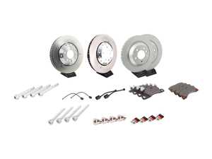 ES#2602556 - 95835140350OEKT - Front & Rear Brake Service Kit - Featuring genuine Porsche and Balo rotors, and Textar brake pads - Assembled By ECS - Porsche